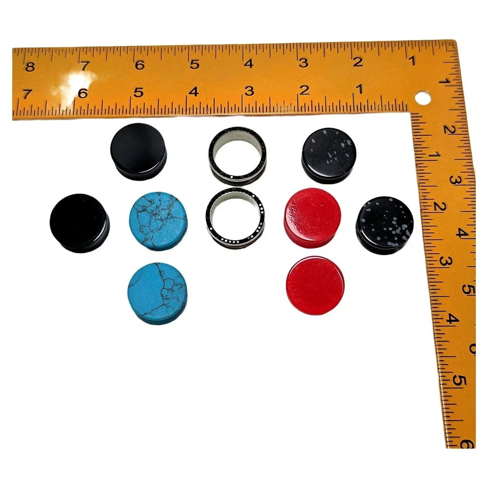 Mixed Material Ear Gauges Lot 7 8in Tunnel Set Boho Aesthetic Excellent Conditio